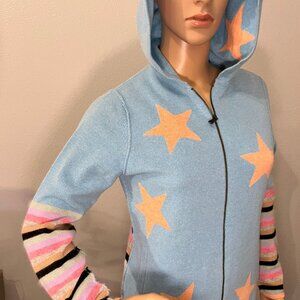 One Girl Who Cashmere Full Zip Color-block Hoodie